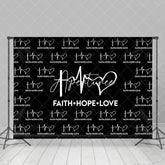 Aperturee - Black Faith Hope Love Electrocardiogram Backdrop